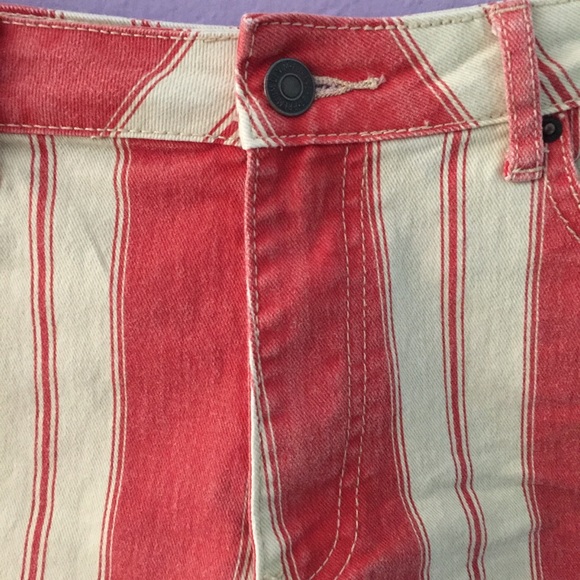 orange and yellow cream striped shorts - Picture 2 of 4